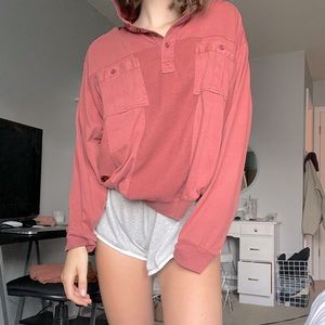 red rust collared pullover vintage